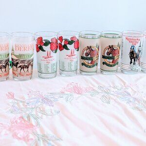 VTG Set of 8 80s Kentucky Derby Mint Julep Glasses 1985 1986 1987 1988 Official